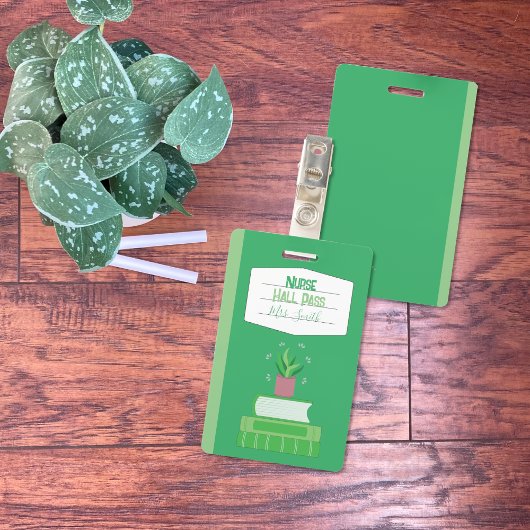 Nep Notebook Verpleegster Groene Hall Pass Badge