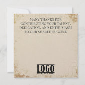 Nep oud stenen personeelsjubileumgeschenken kaart (Achterkant)