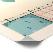 Nep Patchwork Pastel Cottage Kitty Gezicht Poster (Hoek)