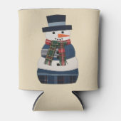 Nep Patchwork Sneeuwman Vakantie Kerstmis Blikjeskoeler (Voorkant)