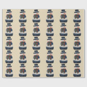 Nep Patchwork Sneeuwman Vakantie Kerstmis Cadeaupapier (Vlak)
