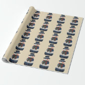 Nep Patchwork Sneeuwman Vakantie Kerstmis Cadeaupapier (Uitgerold)
