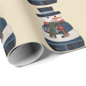 Nep Patchwork Sneeuwman Vakantie Kerstmis Cadeaupapier (Rol Hoek)
