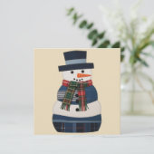 Nep Patchwork Sneeuwman Vakantie Kerstmis Feestdagenkaart (Staand voorkant)