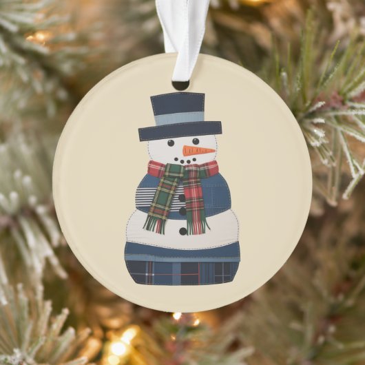 Nep Patchwork Sneeuwman Vakantie Kerstmis Ornament (Boom)