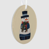 Nep Patchwork Sneeuwman Vakantie Kerstmis Ornament (voorkant)