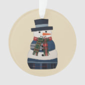 Nep Patchwork Sneeuwman Vakantie Kerstmis Ornament (voorkant)