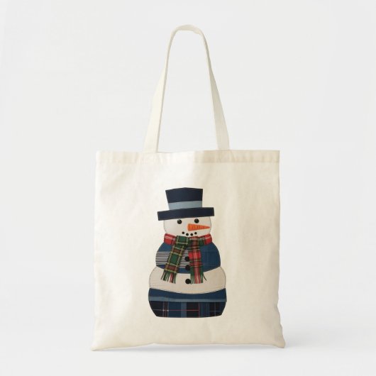 Nep patchwork-sneeuwman vakantie Kerstmis Tote Bag (Voorkant)