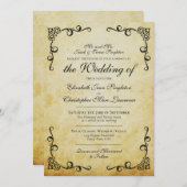  nep perkament Elegant Formele Bruiloft Kaart (Voorkant / Achterkant)
