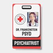 nep psychiater voor crimineel gestoorde badge (Achterkant)
