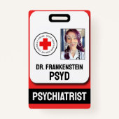 nep psychiater voor crimineel gestoorde badge (Achterkant)