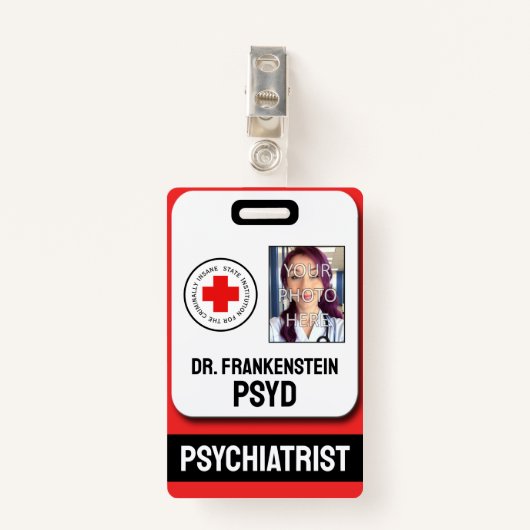 nep psychiater voor crimineel gestoorde badge (Voorkant met clip)