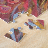 Nep Pug, een abstracte collage van maskeren Legpuzzel (Zijkant)
