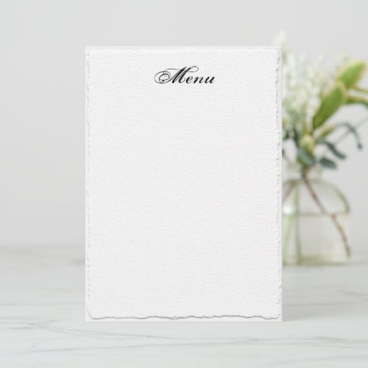 Nep-Rand Wit Huwelijksmenu Sjabloon Menu (Staand voorkant)