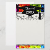 nep regenboog glinster glitter afstuderen briefpapier (Voorkant / Achterkant)