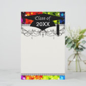 nep regenboog glinster glitter afstuderen briefpapier (Staand voorkant)