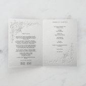Nep-reliëf Bloemig Herdenkings- Uitvaartprogramma Kaart (Binnen)