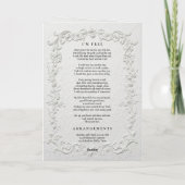 Nep-reliëf Bloemige Herdenkings- Funeral Programma (Achterkant)