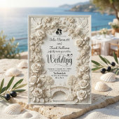 Nep-reliëf met bloemenstructuur - klassieke bruilo kaart