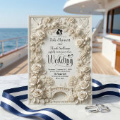 Nep reliëf met bloemenstructuur klassieke bruiloft kaart