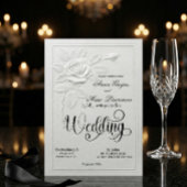 Nep-reliëf Witte Roos Formele Trouwdag Kaart