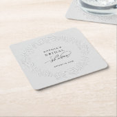 Nep-reliëf Witte Rozen Bruidsdouche Kartonnen Onderzetters (Schuin)