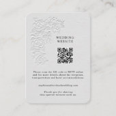 Nep-reliëf witte rozen envelopkaart informatiekaartje (Voorkant)