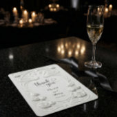 Nep-reliëf zwanen formele bruiloft bedankkaart