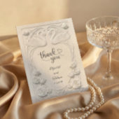 Nep-reliëf zwanen formele bruiloft bedankkaart