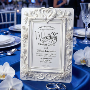 Nep reliëf zwanen & rozen sprookjeshuwelijk kaart