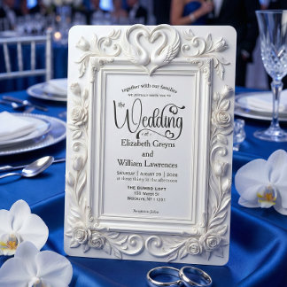 Nep reliëf zwanen & rozen sprookjeshuwelijk kaart