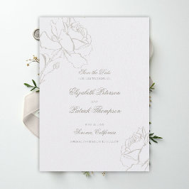 Nep reliëfrozen rozen parel formeel klassiek bruil save the date