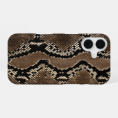 Nep Rock Python Slangenhuid iPhone 16 Hoesje (Achterkant horizontaal)