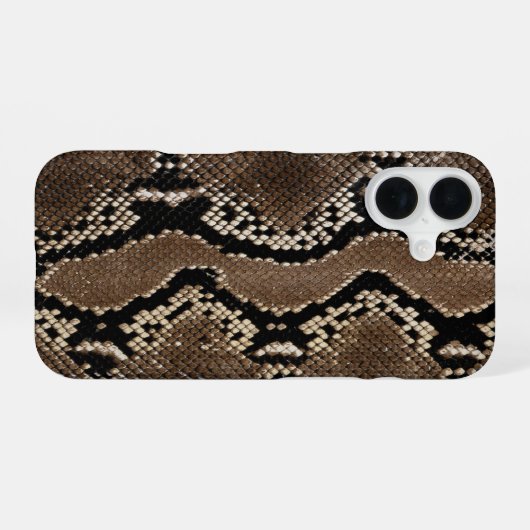 Nep Rock Python Slangenhuid iPhone 16 Hoesje (Achterkant horizontaal)