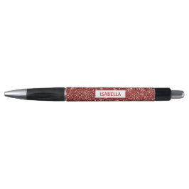 Nep rode glitters textuurlook met aangepaste naam pen