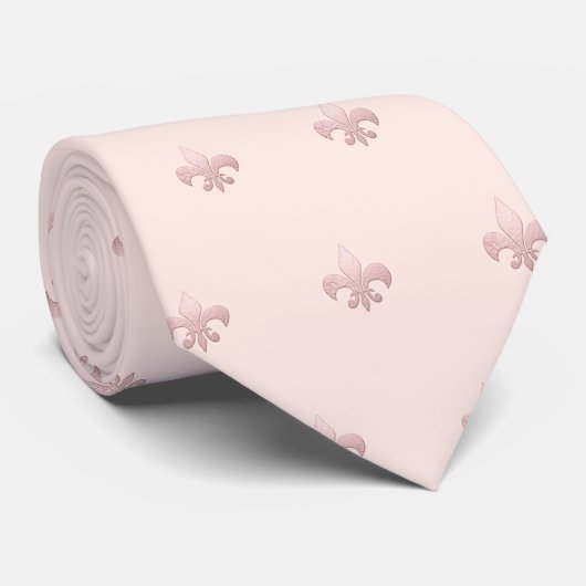 Nep Rose Goud Fleur de lis DIY Blush Roze Stropdas (Opgerold)