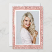 Nep Rose Goud Glitter | Afstudeerfeest Foto Kaart (Achterkant)