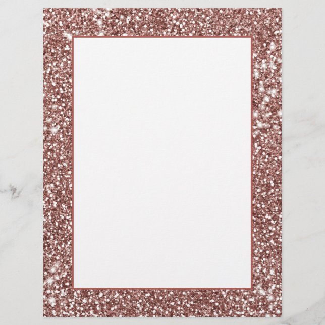 Nep Rose Goud Glitter Textuur Nabootser Design Briefhoofd (Voorkant)