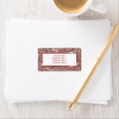 Nep Rose Goud Glitter Textuur Uiterlijk & Aangepas Etiket (Insitu)