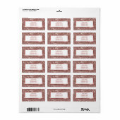 Nep Rose Goud Glitter Textuur Uiterlijk & Aangepas Etiket (Full Sheet)