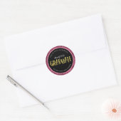 Nep Roze Glitter Afgestudeerde Afstuderen Ronde Sticker (Envelop)