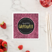 Nep Roze Glitter Afgestudeerde Afstuderen Servet (Insitu)