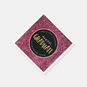 Nep Roze Glitter Afgestudeerde Afstuderen Servet (Hoek)