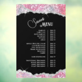 Nep Roze Glitter Lovertjes Services Menu Raamsticker (Vel 3)