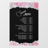 Nep Roze Glitter Lovertjes Services Menu Raamsticker (Vel)