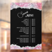 Nep Roze Glitter Lovertjes Services Menu Raamsticker (Vel 2)