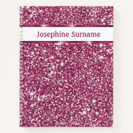 Nep roze glitter textuur uitzicht met aangepaste t notitieboek