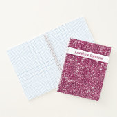 Nep roze glitter textuur uitzicht met aangepaste t notitieboek (Binnen)