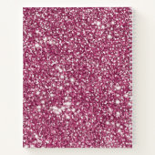 Nep roze glitter textuur uitzicht met aangepaste t notitieboek (Achterkant)