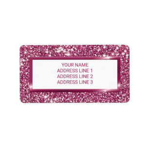Nep roze glitters tekstuur uitzicht met aangepaste etiket